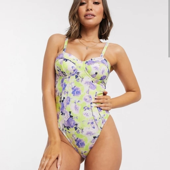 Asos one piece high leg swim/bodysuit - Picture 3 of 3